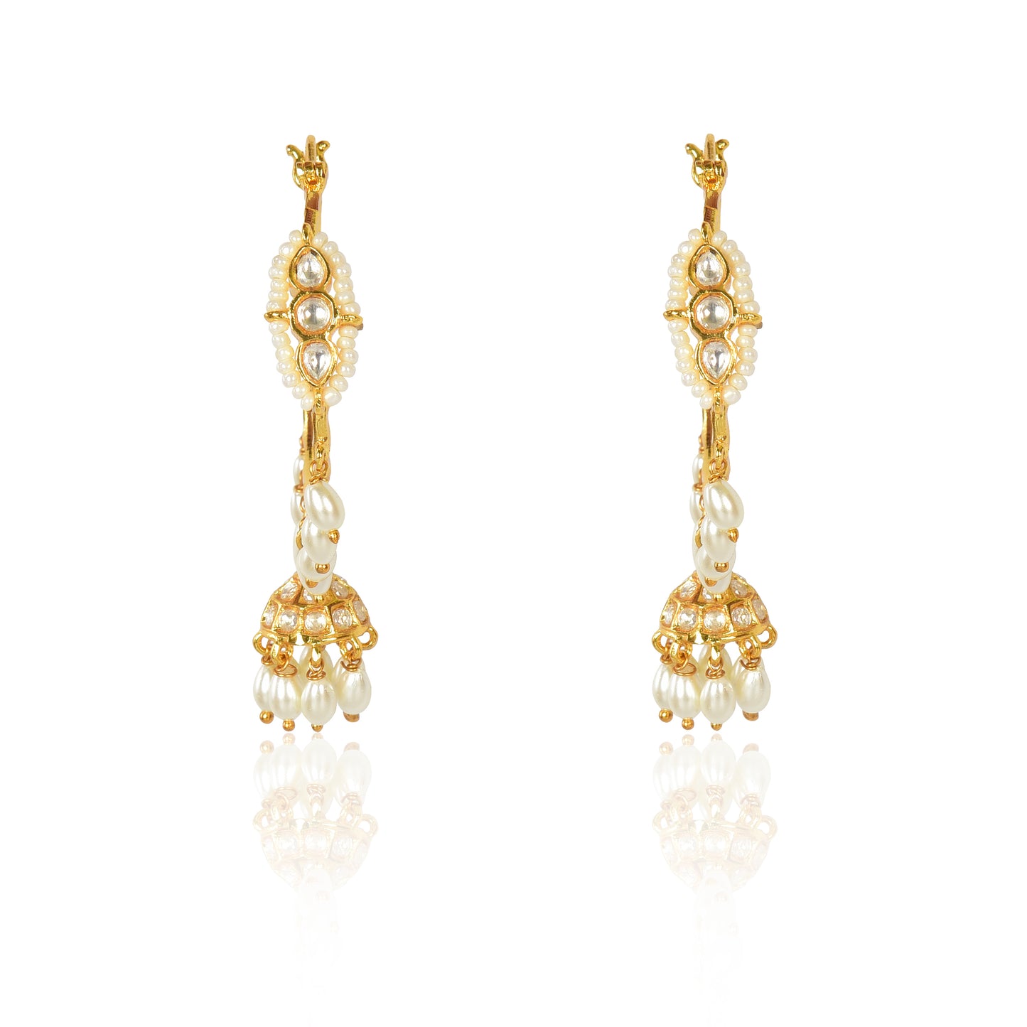 Kundan jhumki bali earrings