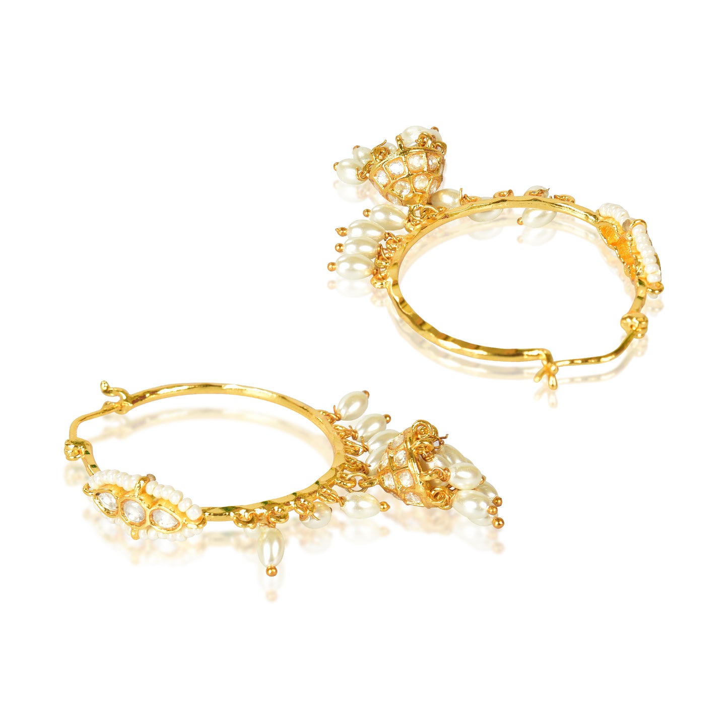 Kundan jhumki bali earrings