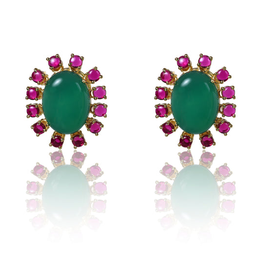 Green Onyx and ruby colour tops