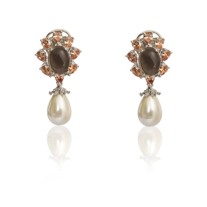 Champagne and smoky topaz earrings