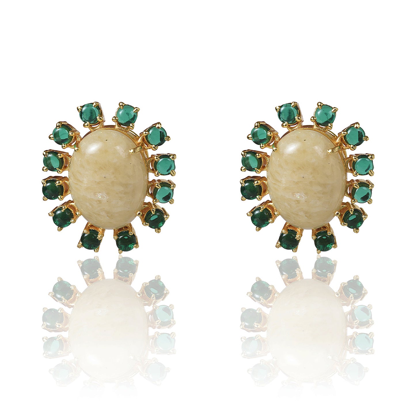 Yellow Aventurine and emerald colour tops