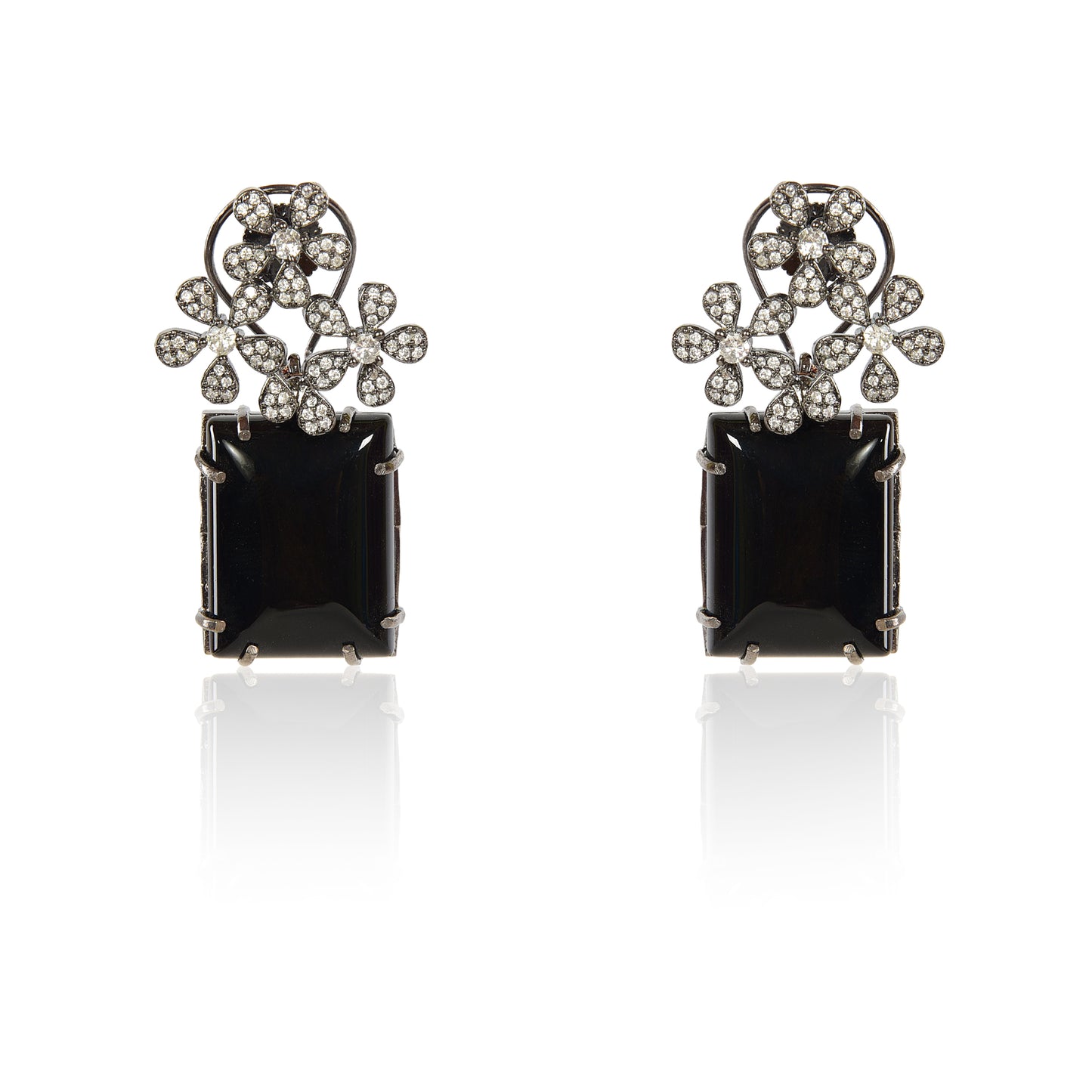 Black onyx statement earrings