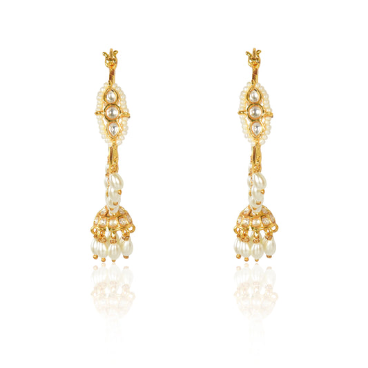 Kundan jhumki bali earrings