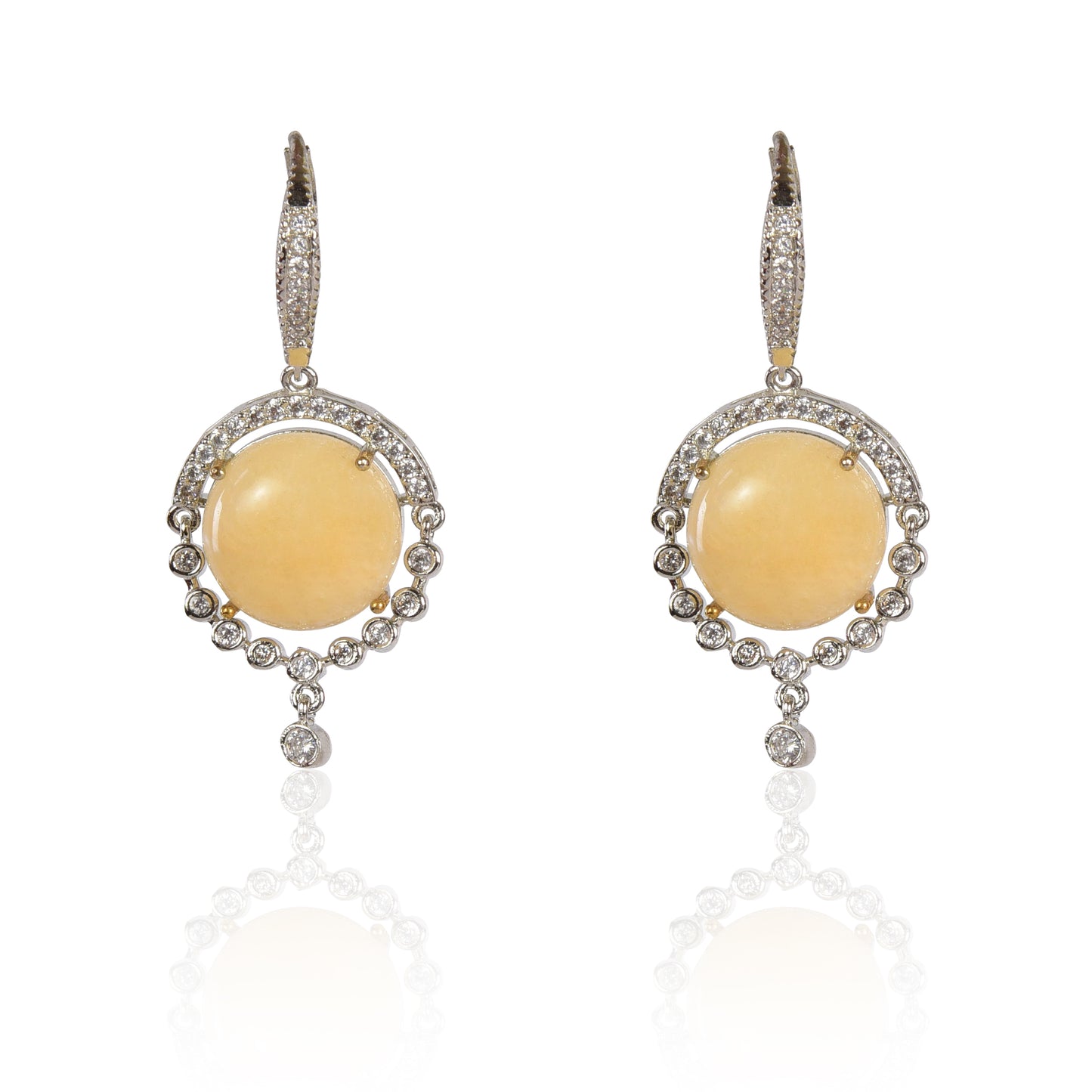 Statement yellow chalcedony dangler earrings