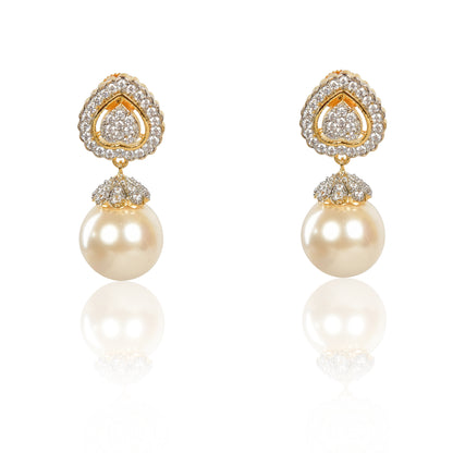 Heart with pearl drop earrings