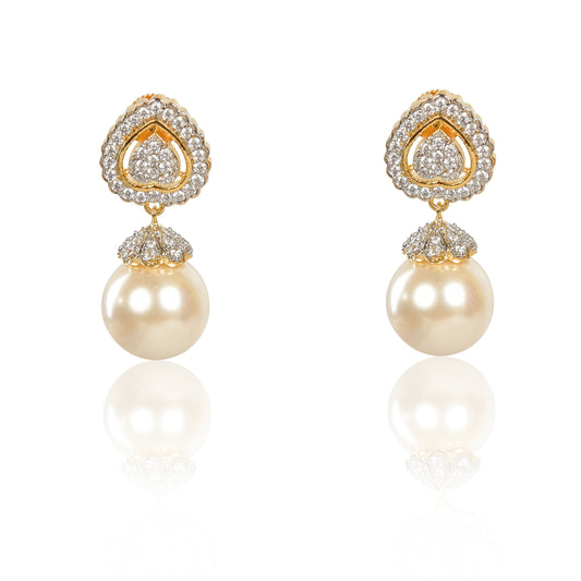 Heart with pearl drop earrings