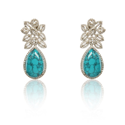 Turquoise drop statement earrings