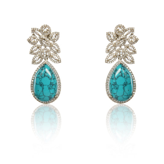 Turquoise drop statement earrings