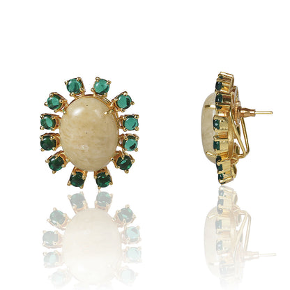 Yellow Aventurine and emerald colour tops