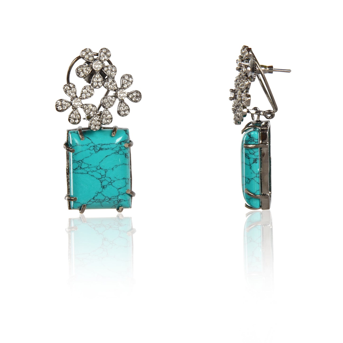 Turquoise statement earrings