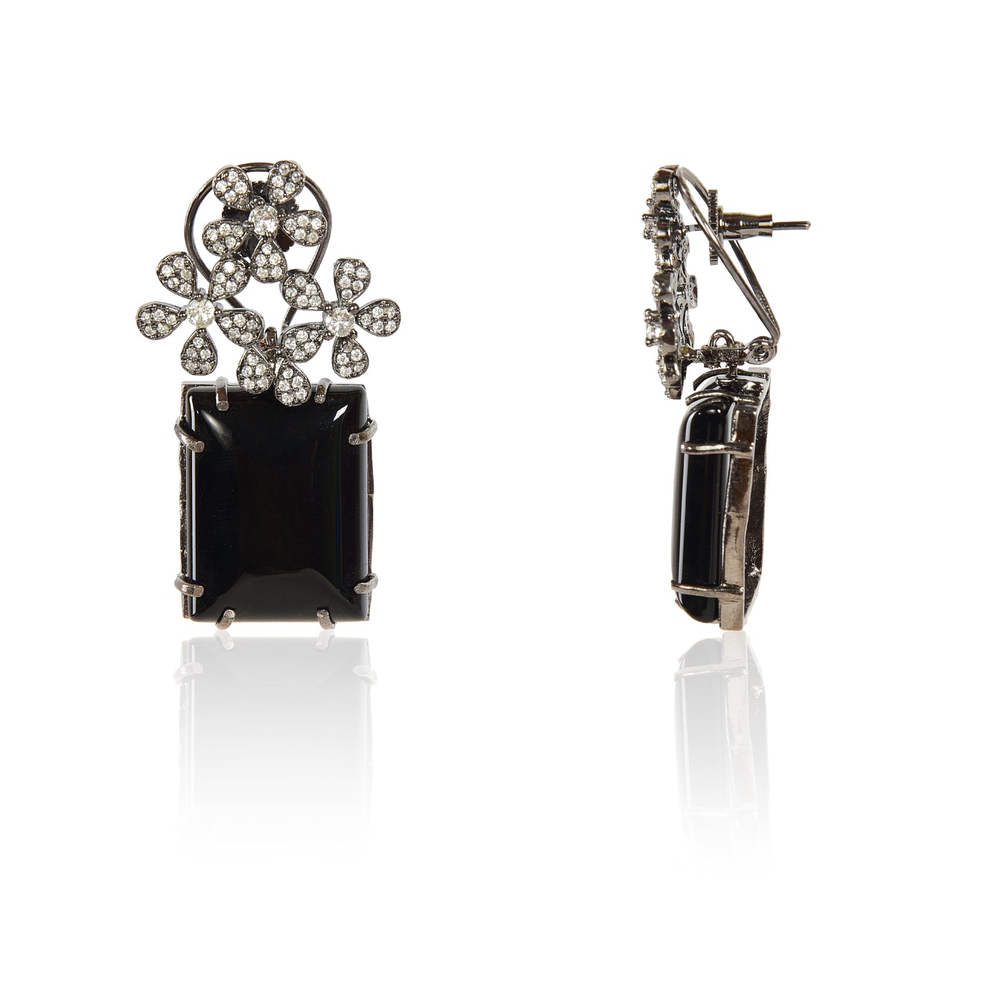 Black onyx statement earrings