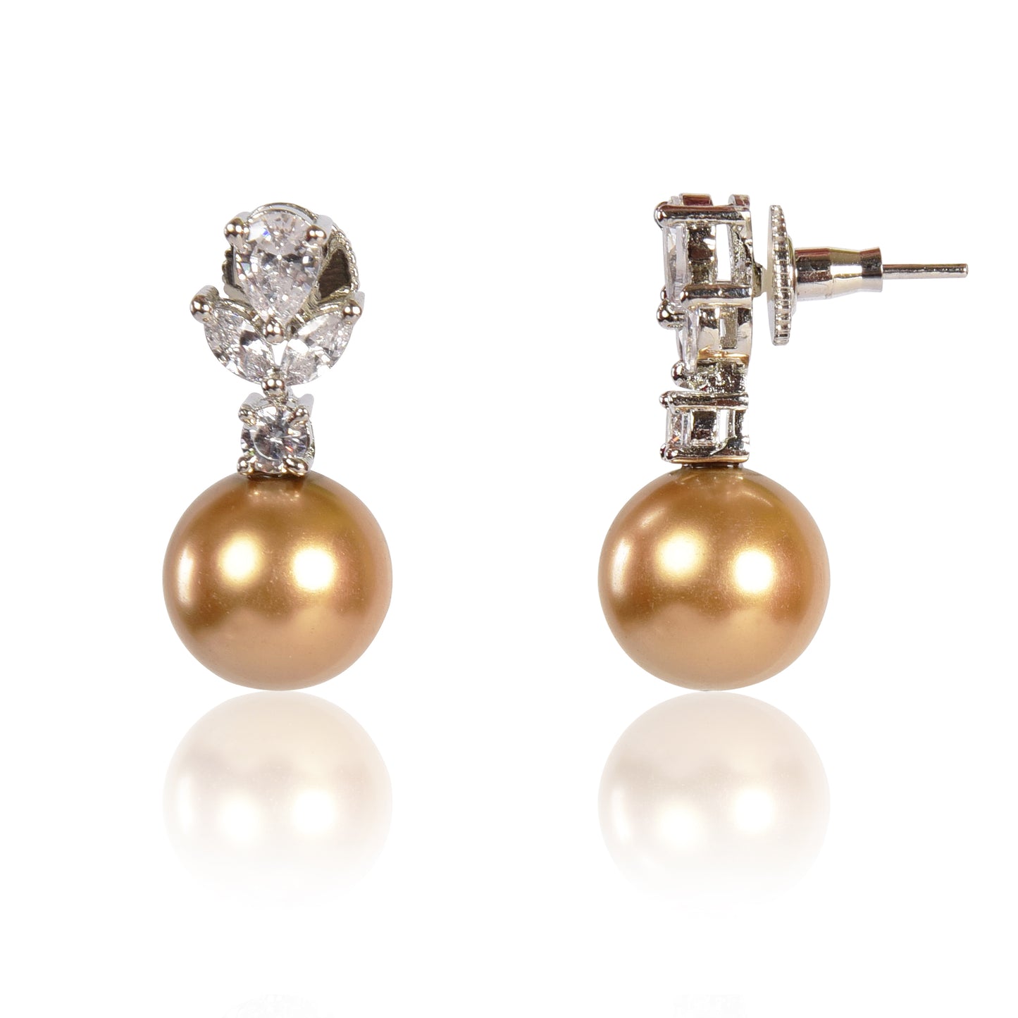 Classic Champagne pearl earrings