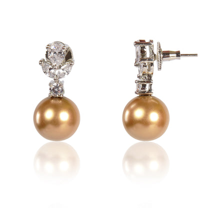 Classic Champagne pearl earrings