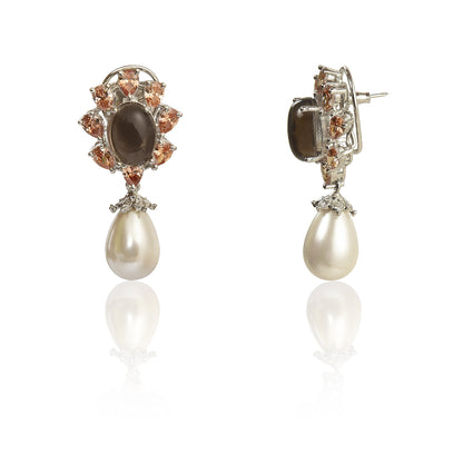 Champagne and smoky topaz earrings