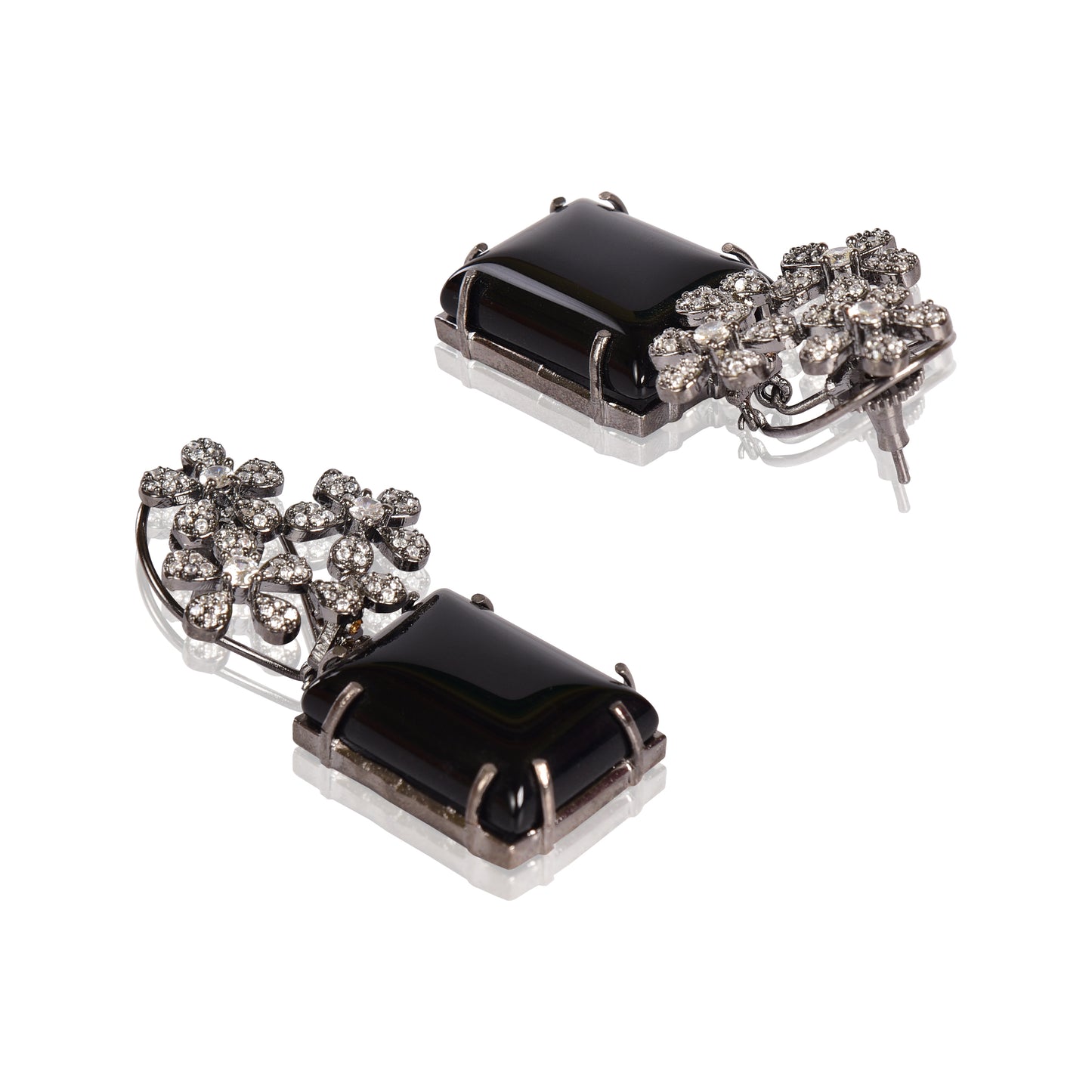 Black onyx statement earrings