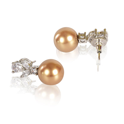 Classic Champagne pearl earrings