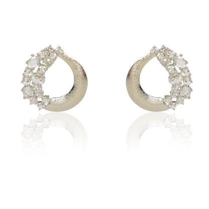 Zirconia silver plated stud earrings