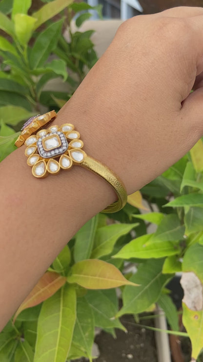 Kundan and polki bracelet