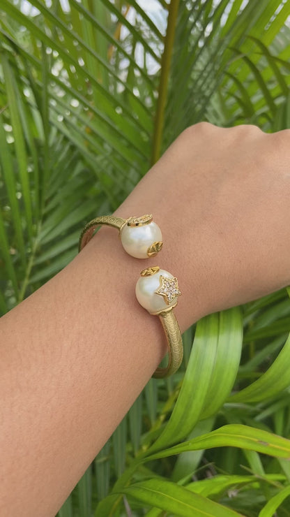 Star Moon Pearl Bracelet